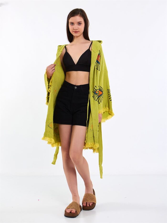 Orange Eye Kısa Kimono Yağ Yeşili Orange Eye Kısa Kimono Yağ Yeşili