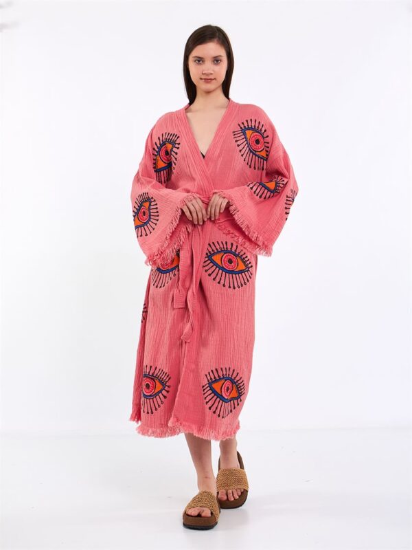 Orange Eye Gürtel-Kimono Rosa