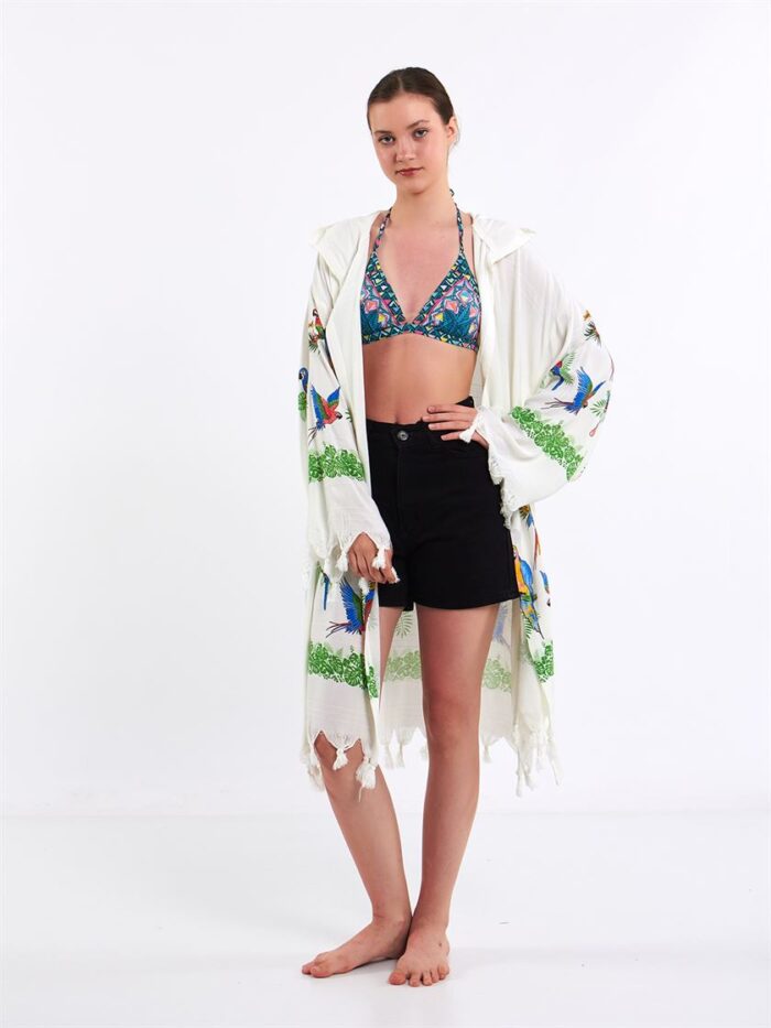 Parrots Kapşonlu Pareo