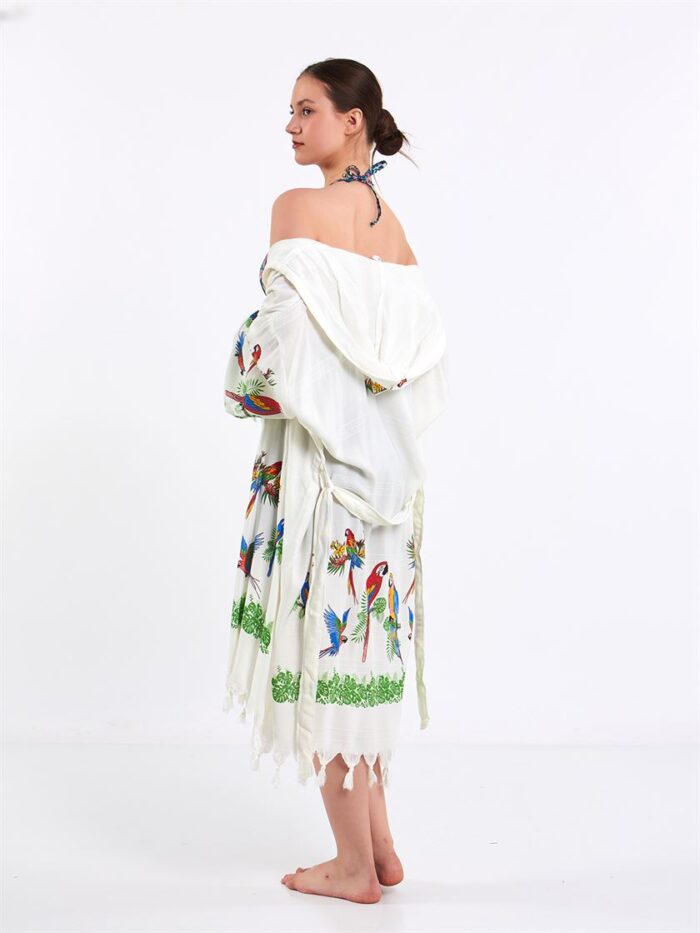 Parrots Kapşonlu Pareo