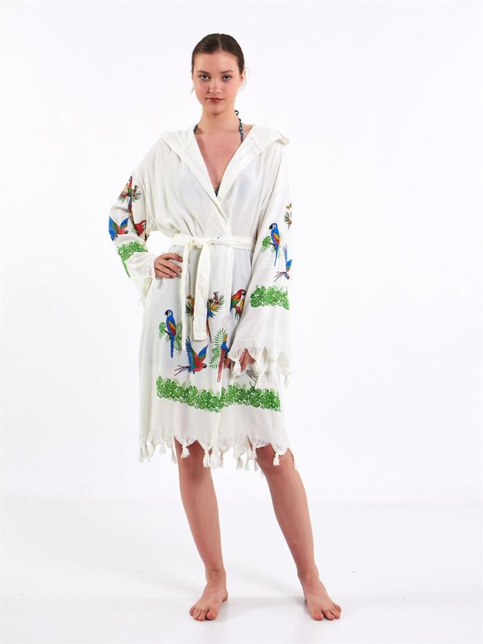 Parrots Kapşonlu Pareo