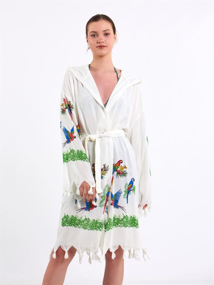 Parrots Kapşonlu Pareo