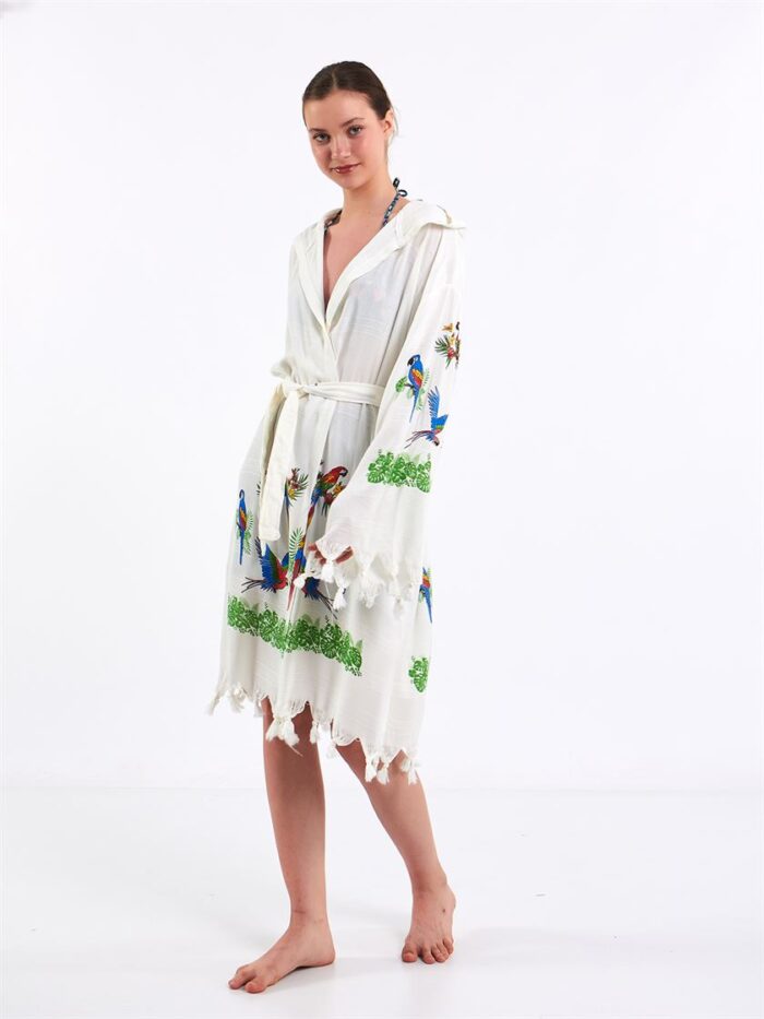 Parrots Kapşonlu Pareo