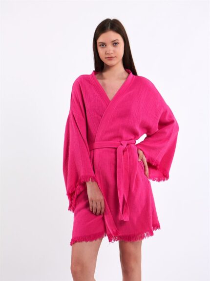 Pembe Bride Kısa Kimono