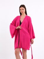 Pembe Bride Kısa Kimono