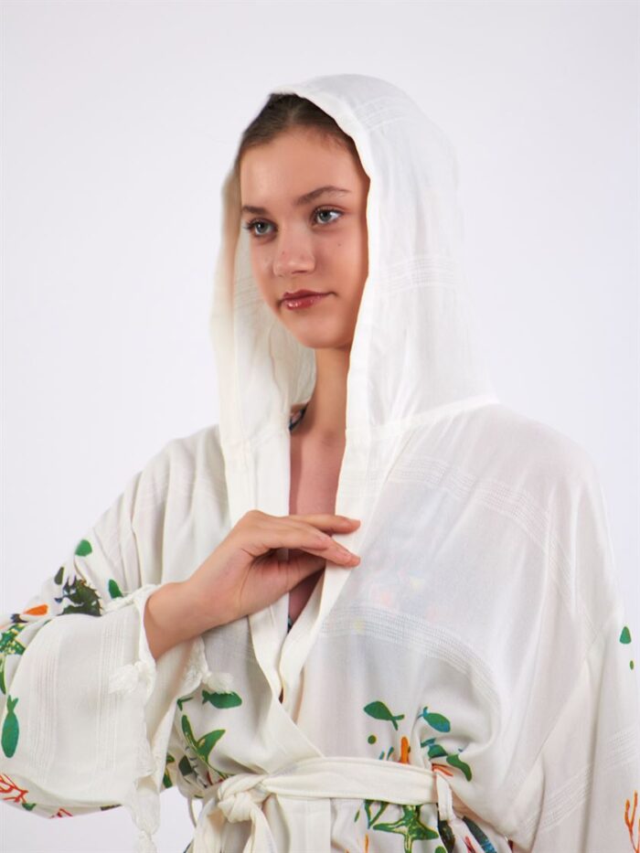 Sea Life Kapşonlu Kısa Pareo