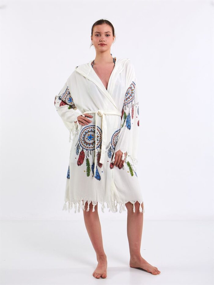 Tribal Kapşonlu Pareo Tribal Kapşonlu Pareo