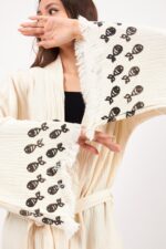 Aqua Stone Printed Cotton Kimono