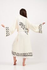 Aqua Stone Printed Cotton Kimono