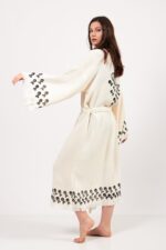 Aqua Stone Printed Cotton Kimono