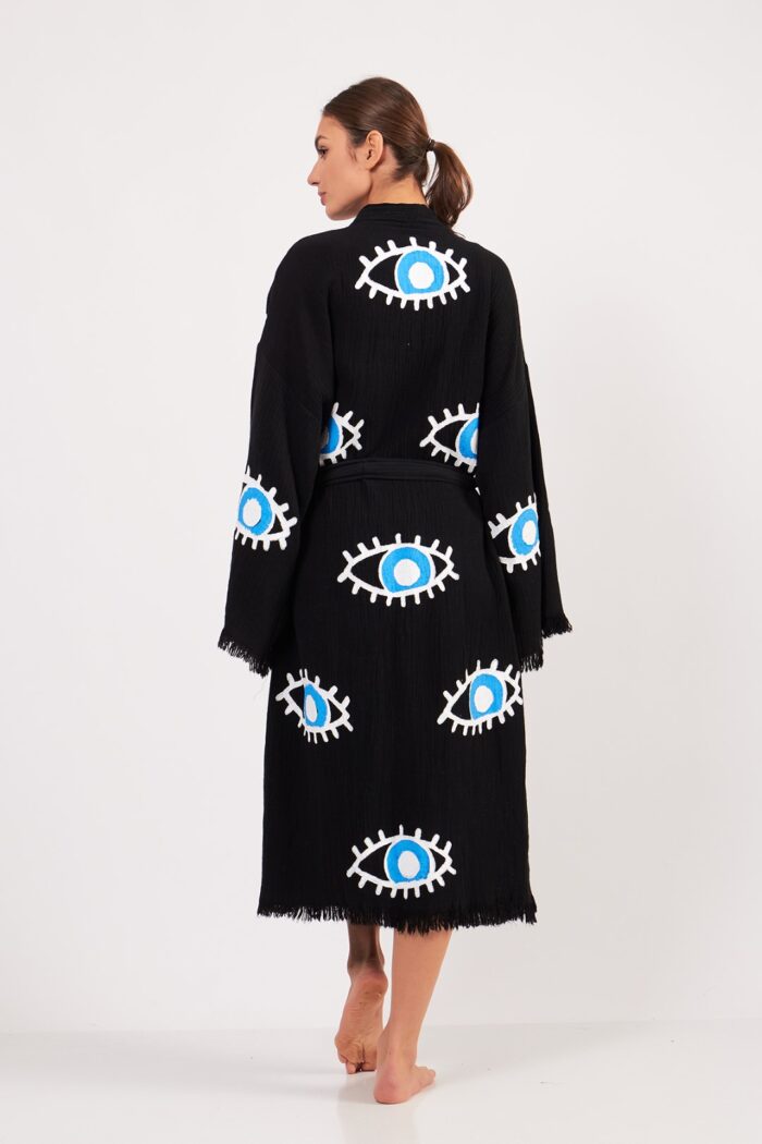 augengemusterter-rass-bedruckter-baumwoll-musselin-kimono-schwarz Göz Desenli Taş Baskılı Pamuklu Müslin Kimono Siyah – Bild 8