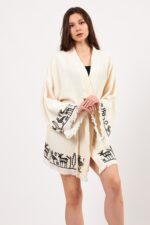 كيمونو موسلين قطني مطبوع بالحجر الحثي مطبوع بالحجر الحثي