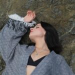 Hittite Stone Printed Cotton Kimono Muslin Grey