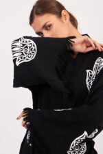 Tılsım Desenli Müslin Kimono Siyah - Görsel 4