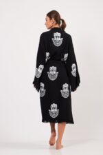Tılsım Desenli Müslin Kimono Siyah - Görsel 3