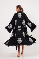 Tılsım Desenli Müslin Kimono Siyah - Görsel 2