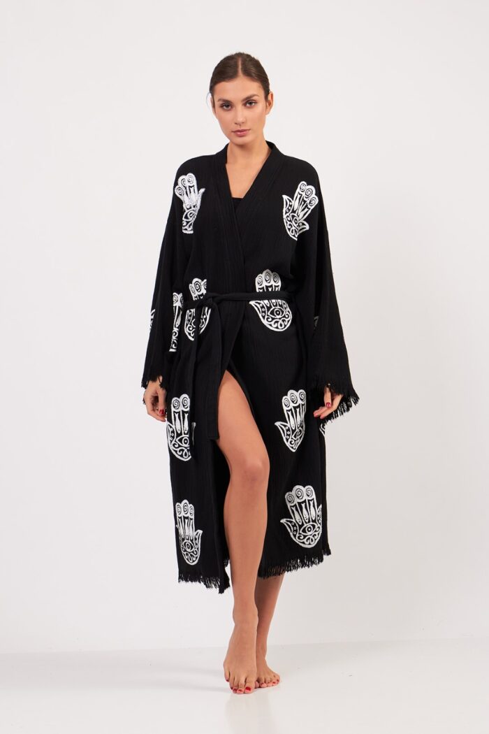 tilsim-desenli-muslin-kimono-siyah Tılsım Desenli Müslin Kimono Siyah - Görsel 7