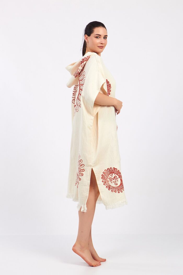 arinna-kirmizi-tas-baskili-pamuklu-muslin-surf-pancosu Arinna Kırmızı Taş Baskılı Pamuklu Müslin Surf Pançosu - Görsel 6