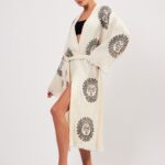 Arinna Taş Baskılı Pamuklu Müslin Kimono