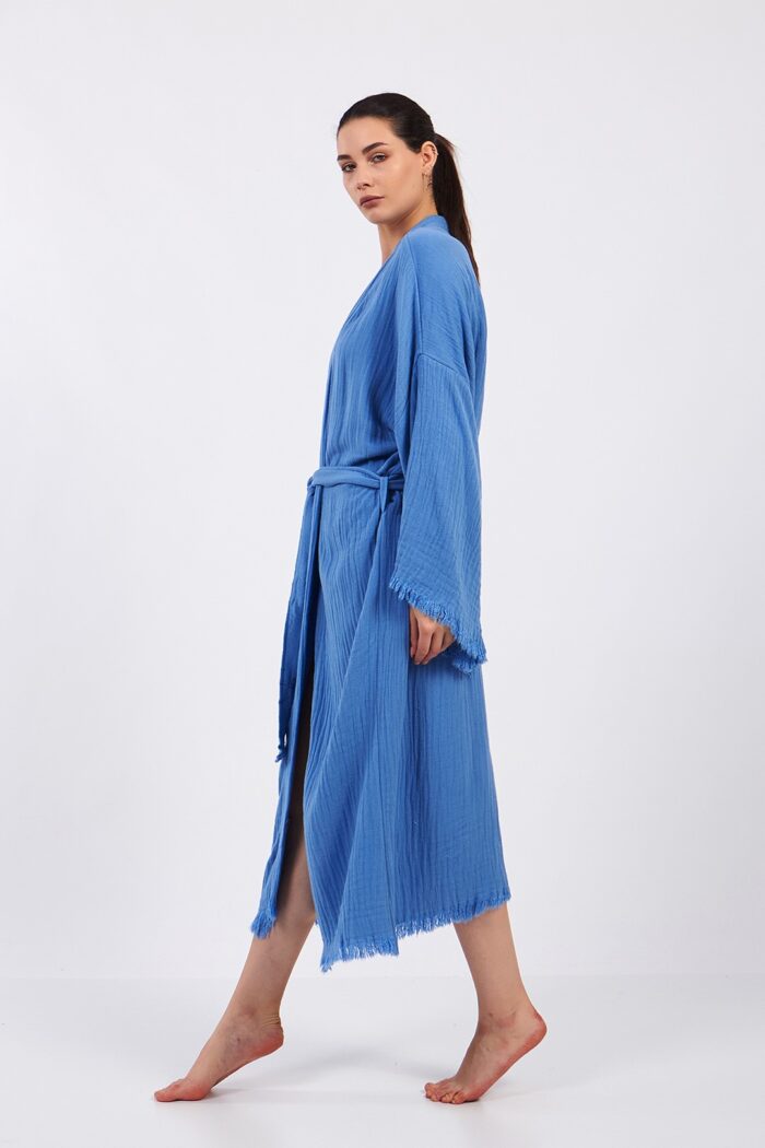 blue-classic-pamuklu-muslin-kimono Blue Classic Pamuklu Müslin Kimono - Görsel 6