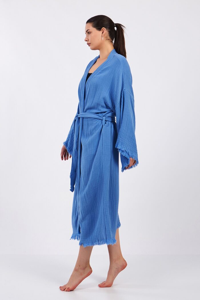 blue-classic-pamuklu-muslin-kimono Blue Classic Pamuklu Müslin Kimono - Görsel 5