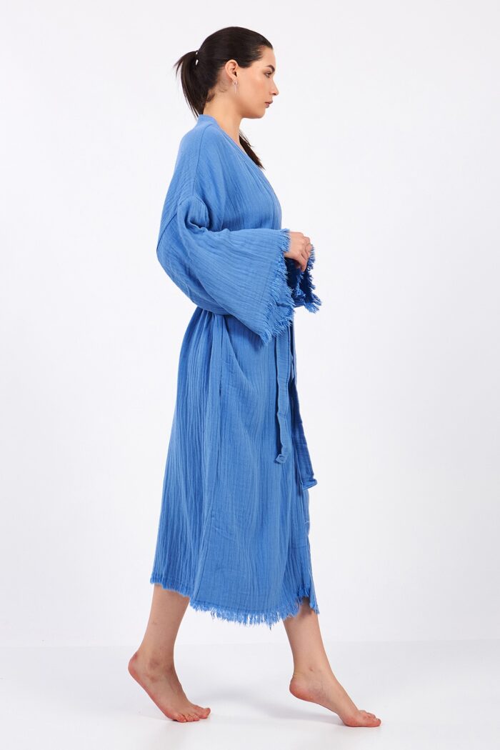 blue-classic-pamuklu-muslin-kimono Blue Classic Pamuklu Müslin Kimono - Görsel 3