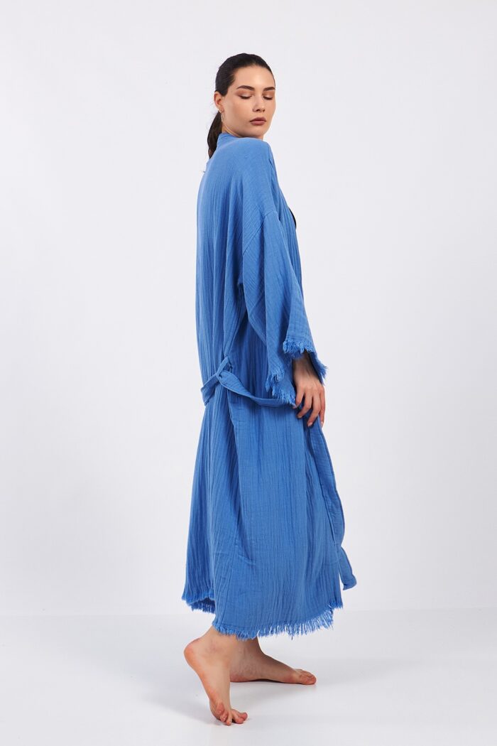 blue-classic-pamuklu-muslin-kimono Blue Classic Pamuklu Müslin Kimono - Görsel 9