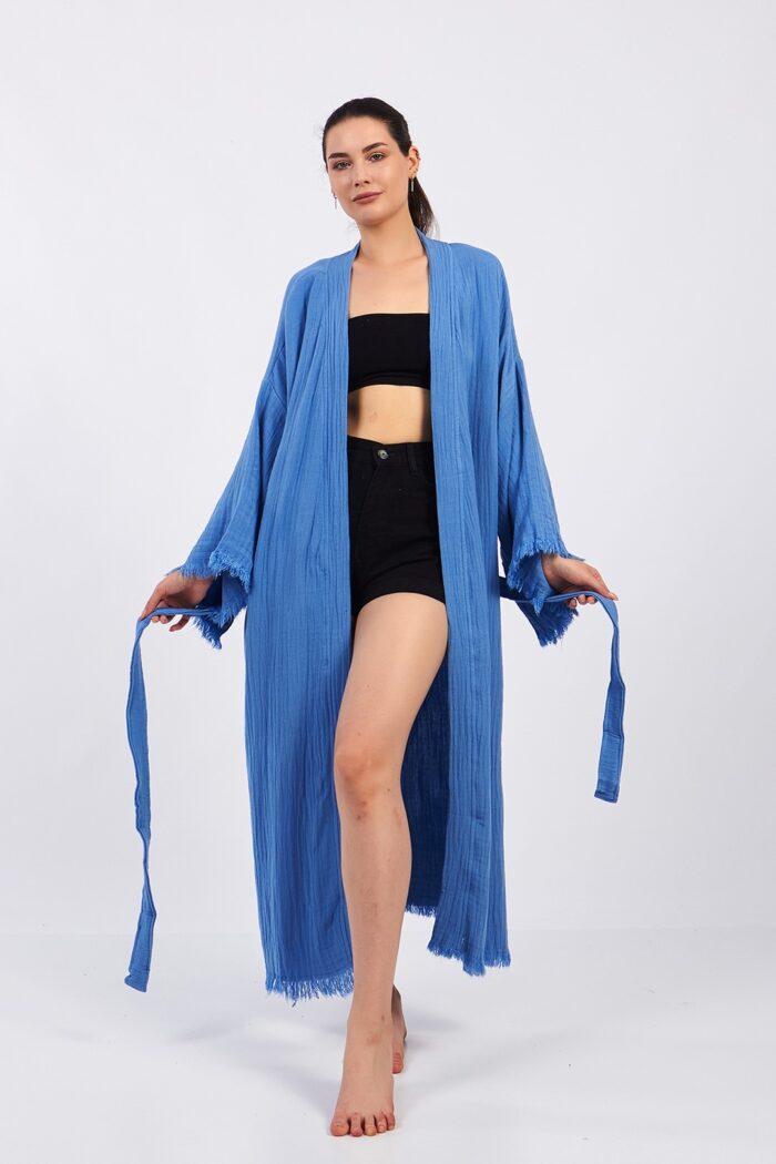 blue-classic-pamuklu-muslin-kimono Blue Classic Pamuklu Müslin Kimono - Görsel 16