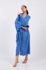 Blue Classic Pamuklu Müslin Kimono - Görsel 7