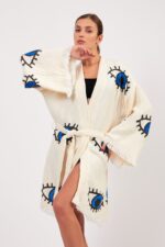 Blue Eye Cotton Muslin Kimono