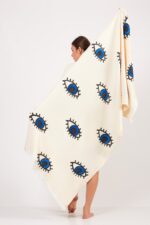 ⁦Blue Eye Pamuklu Müslin Kimono + Peştemal⁩ - الصورة ⁦2⁩