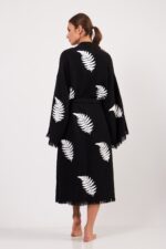 Bracken Taş Baskılı Pamuklu Kimono Siyah - Image 3