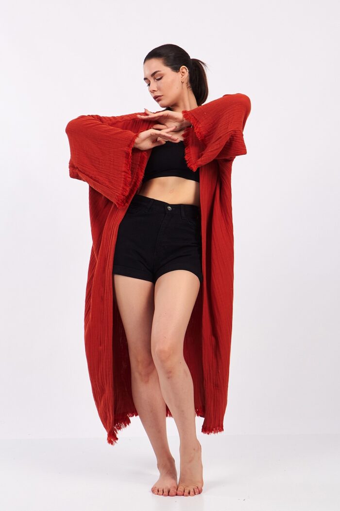 classic-pamuklu-muslin-kimono-kirmizi Classic Pamuklu Müslin Kimono Kırmızı - الصورة 11