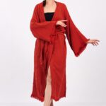 Classic Cotton Muslin Kimono Red