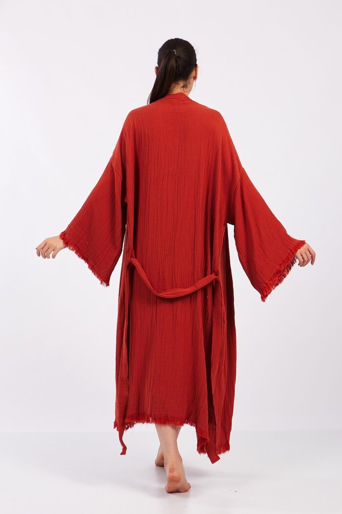classic-pamuklu-muslin-kimono-kirmizi Classic Pamuklu Müslin Kimono Kırmızı - الصورة 9