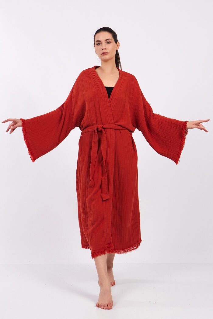 classic-pamuklu-muslin-kimono-kirmizi Classic Pamuklu Müslin Kimono Kırmızı - الصورة 7