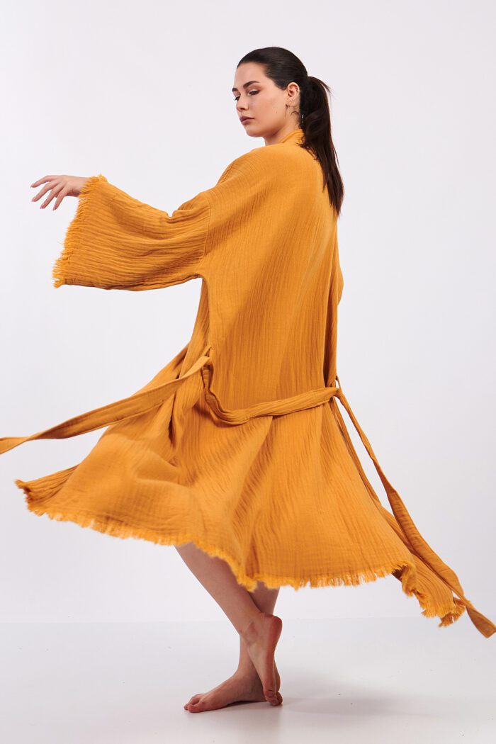 classic-pamuklu-muslin-kimono-sari Classic Pamuklu Müslin Kimono Sarı - Görsel 10