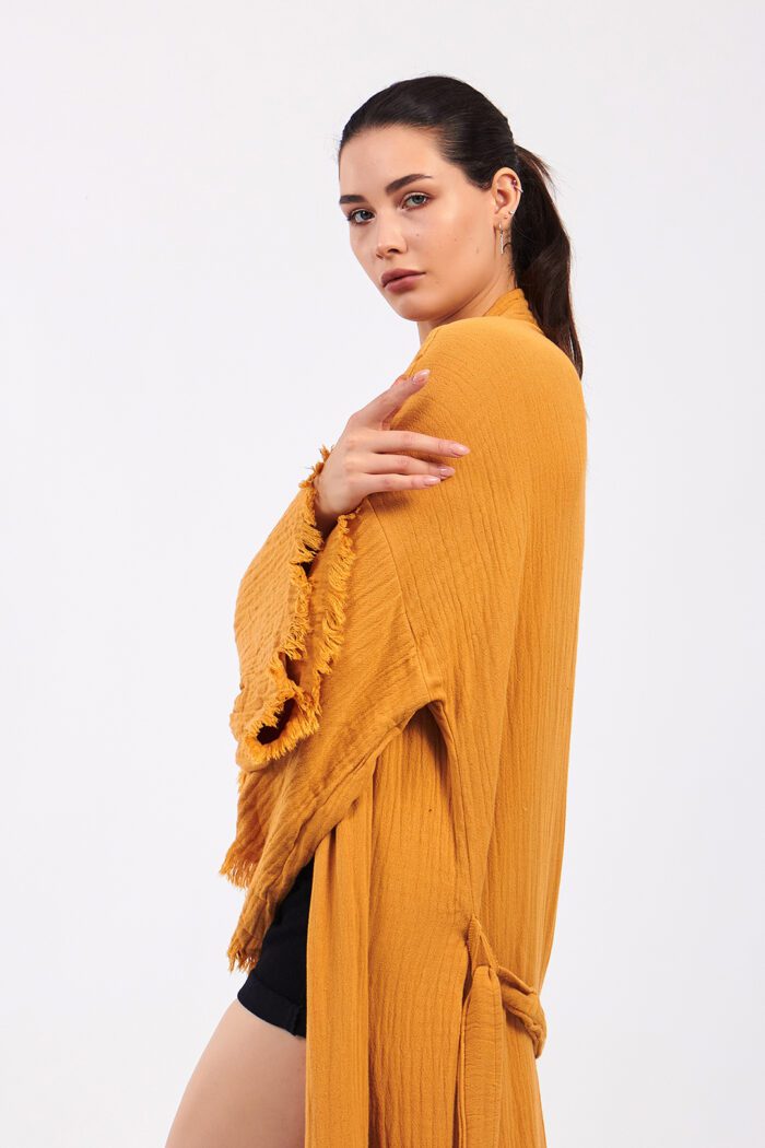 classic-pamuklu-muslin-kimono-sari Classic Pamuklu Müslin Kimono Sarı - Görsel 9