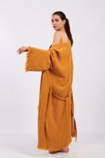 Classic Pamuklu Müslin Kimono Sarı - Görsel 8