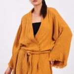 Classic Pamuklu Müslin Kimono Sarı