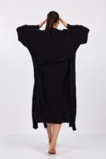 Classic Pamuklu Müslin Kimono Siyah - الصورة 11