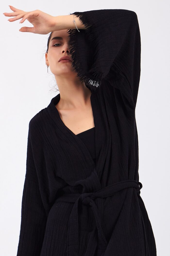 classic-pamuklu-muslin-kimono-siyah Classic Pamuklu Müslin Kimono Siyah - الصورة 6