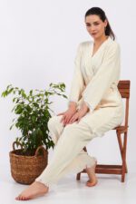 Classic Pamuklu Müslin Kimono Takım - Görsel 9