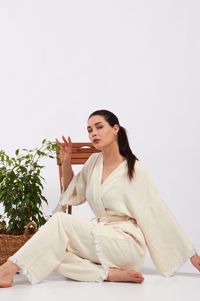 classic-pamuklu-muslin-kimono-takim Classic Pamuklu Müslin Kimono Takım - Görsel 7
