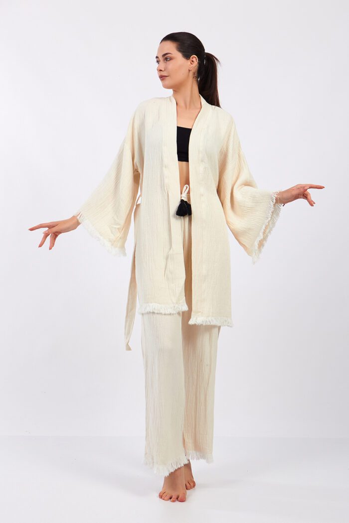 classic-pamuklu-muslin-kimono-takim Classic Pamuklu Müslin Kimono Takım - Görsel 2