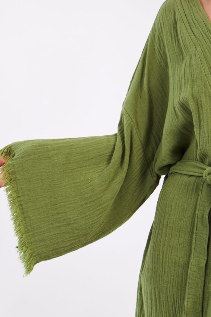 classic-pamuklu-muslin-kimono-yesil Classic Pamuklu Müslin Kimono Yeşil - الصورة 3