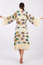 Colorful Eyes TaŠBaskılı Pamuklu Müslin Kimono - Image 5