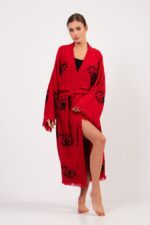 Eye Kırmızı Pamuklu Müslin Kimono - Görsel 10