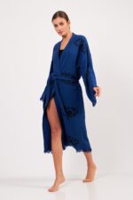 Eye Parlament Mavi Pamuklu Müslin Kimono - Görsel 9