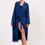 Eye Parlament Blau Baumwolle Musselin Kimono